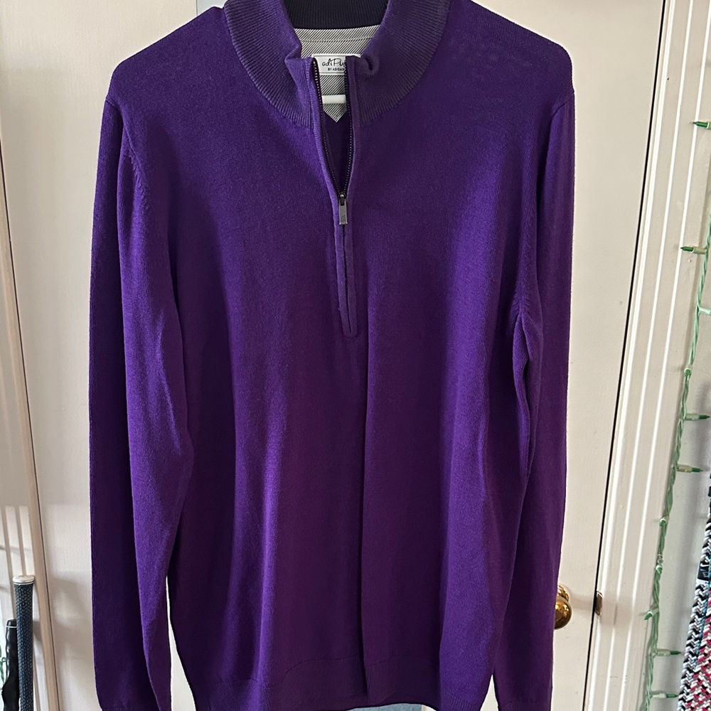 Adidas AdiPure Hybrid Golf Quarter Zip Pullover Purple New without Tags Medium